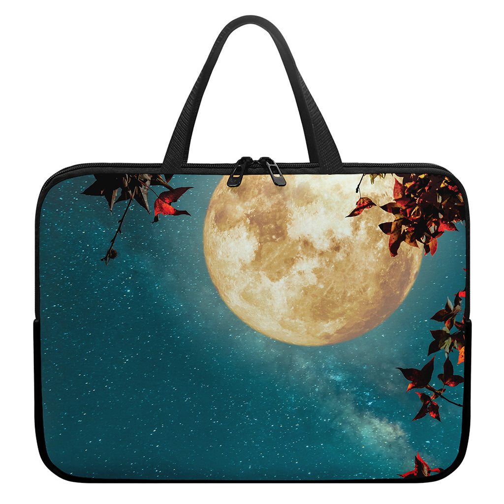 Autumn Full Moon Print Laptop Sleeve With Handle