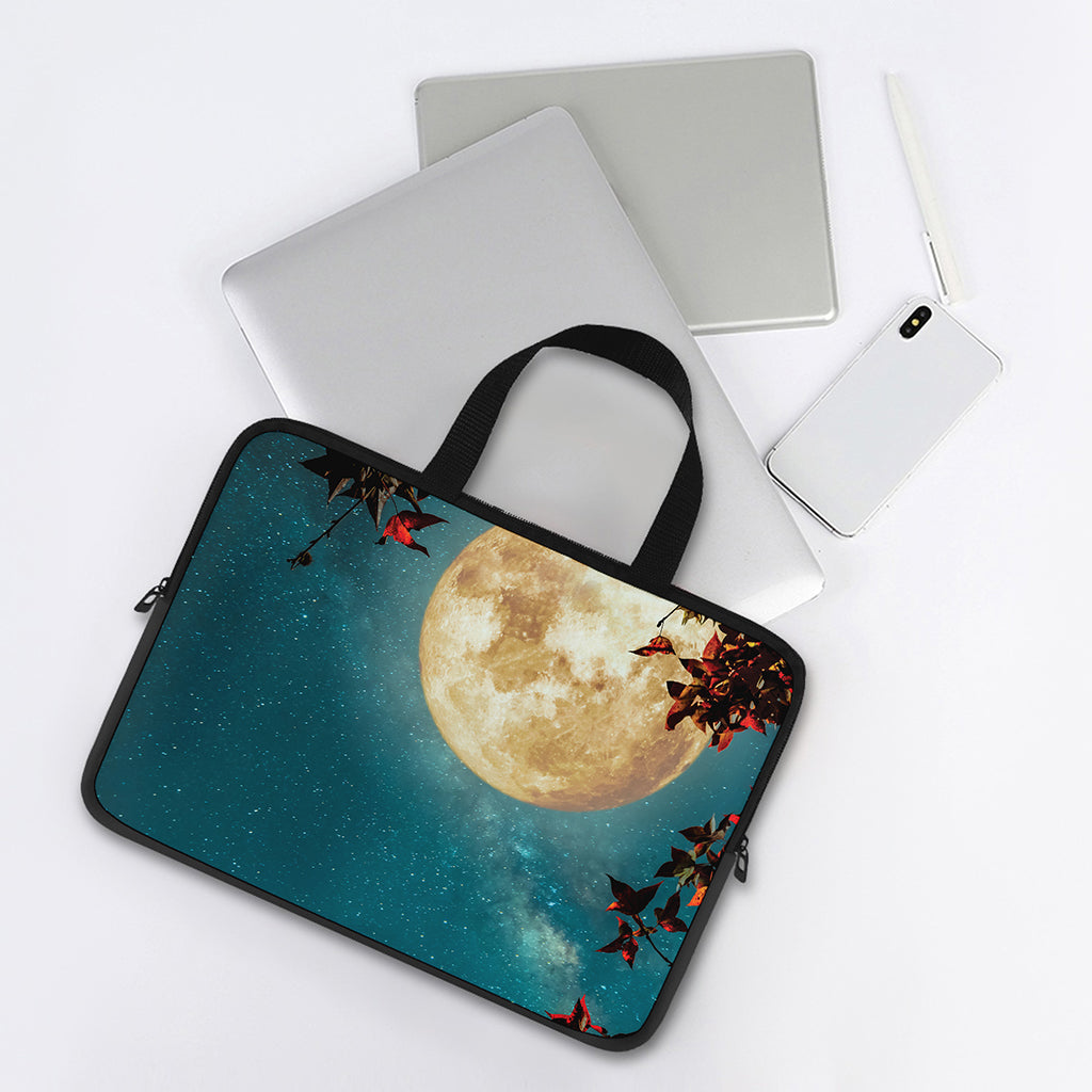 Autumn Full Moon Print Laptop Sleeve With Handle