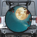 Autumn Full Moon Print Leather Spare Tire Cover