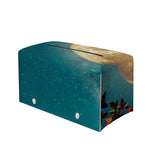 Autumn Full Moon Print Leather Tissue Box Cover