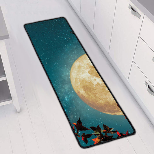 Autumn Full Moon Print Long Kitchen Mat