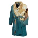 Autumn Full Moon Print Men's Bathrobe