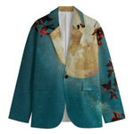 Autumn Full Moon Print Men's Blazer