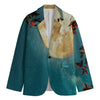 Autumn Full Moon Print Men's Blazer