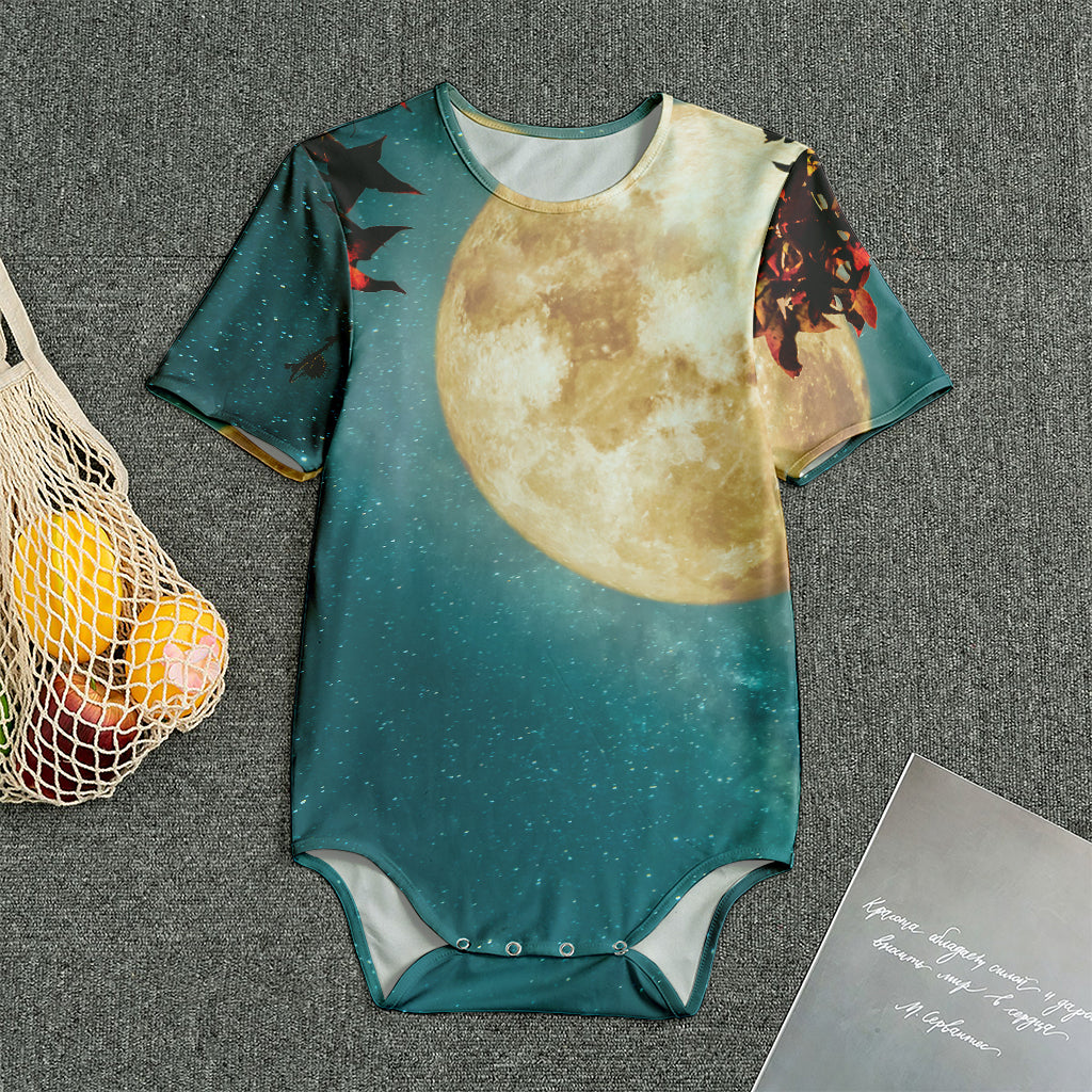 Autumn Full Moon Print Men's Bodysuit