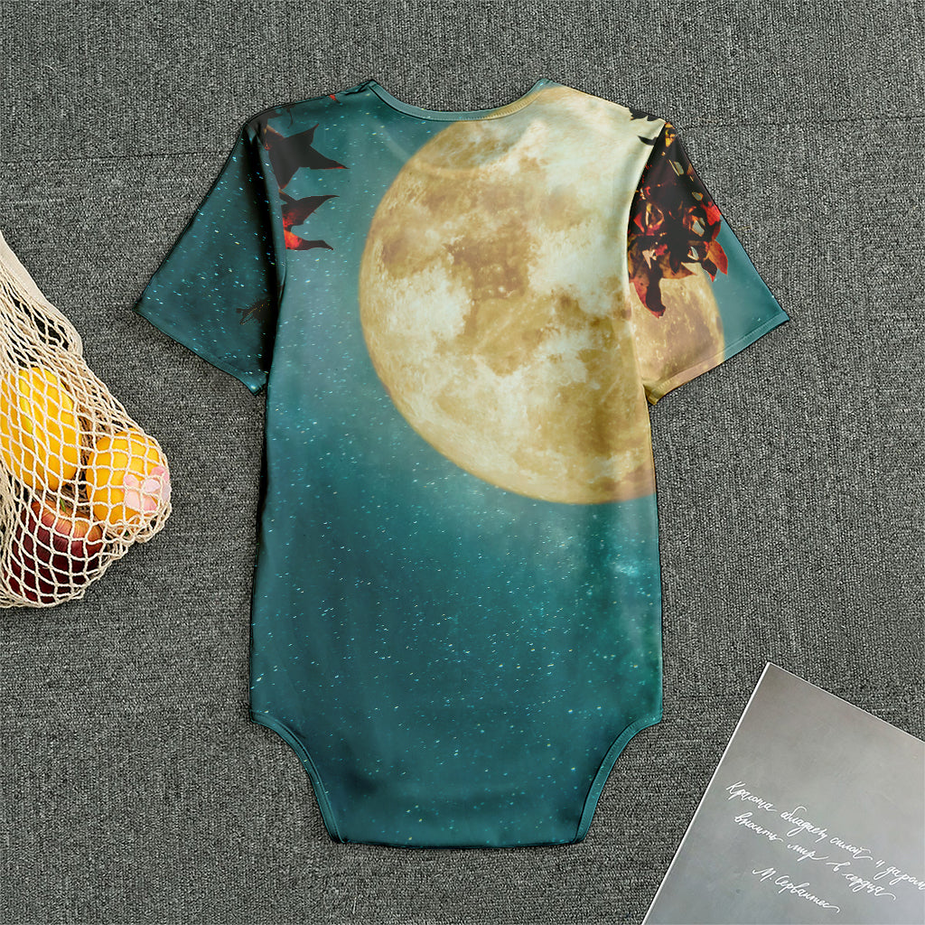 Autumn Full Moon Print Men's Bodysuit