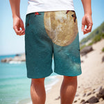 Autumn Full Moon Print Men's Cargo Shorts