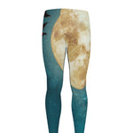 Autumn Full Moon Print Men's leggings