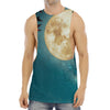 Autumn Full Moon Print Men's Muscle Tank Top