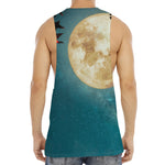 Autumn Full Moon Print Men's Muscle Tank Top