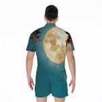 Autumn Full Moon Print Men's Rompers