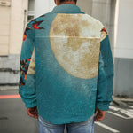 Autumn Full Moon Print Men's Shirt Jacket