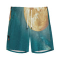 Autumn Full Moon Print Men's Athletic Shorts