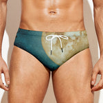 Autumn Full Moon Print Men's Swim Briefs