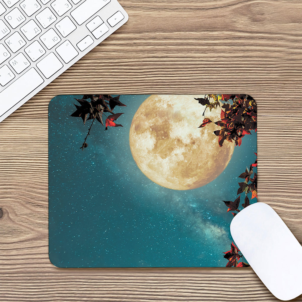 Autumn Full Moon Print Mouse Pad