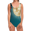 Autumn Full Moon Print One Piece Swimsuit