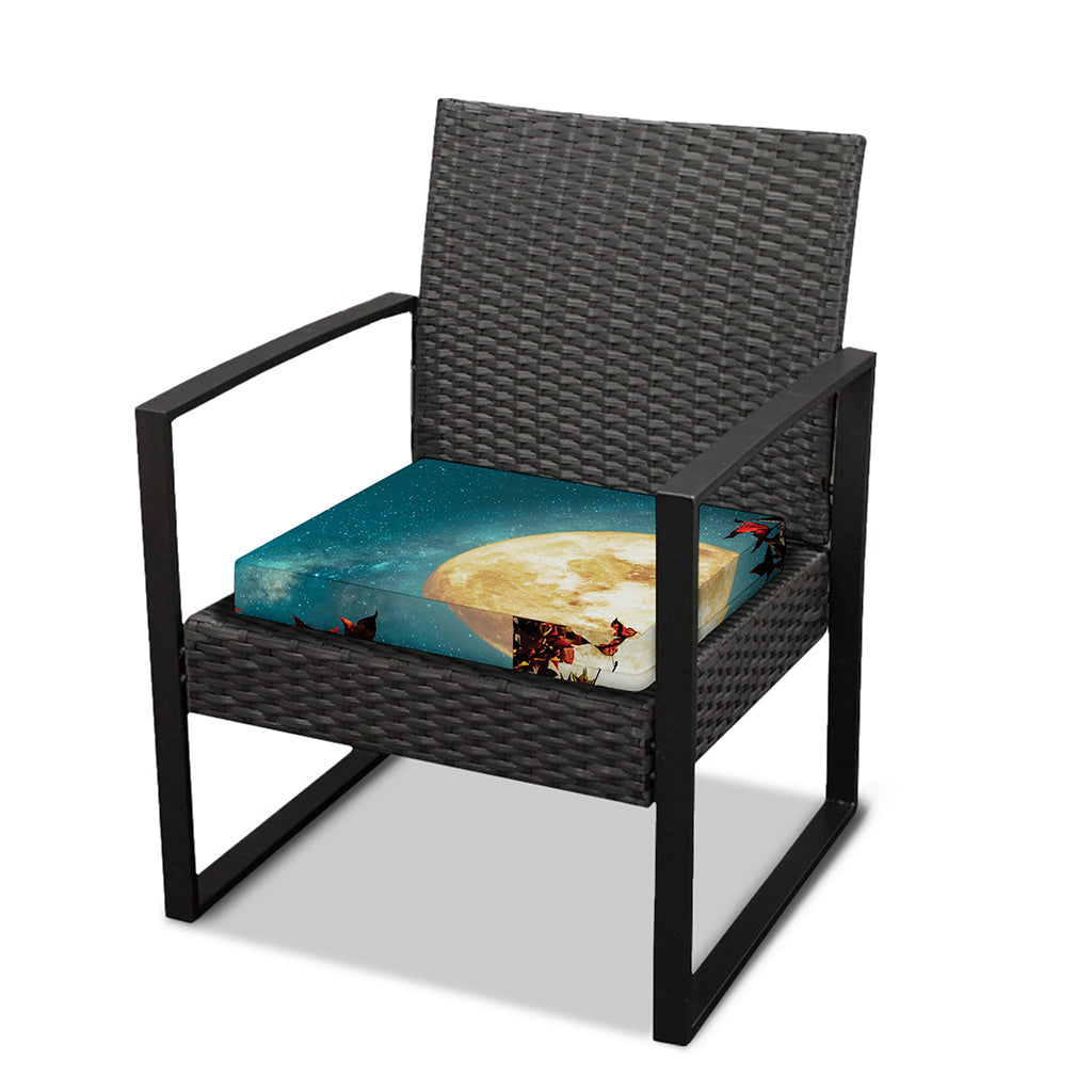 Autumn Full Moon Print Outdoor Seat Cushion Cover