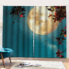 Autumn Full Moon Print Pencil Pleat Curtains