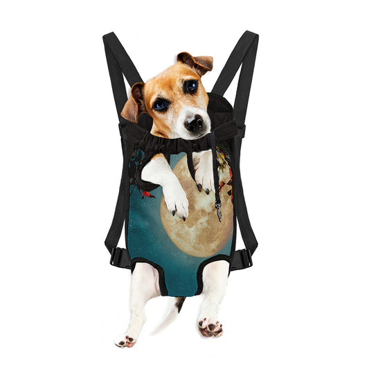 Autumn Full Moon Print Pet Carrier Backpack