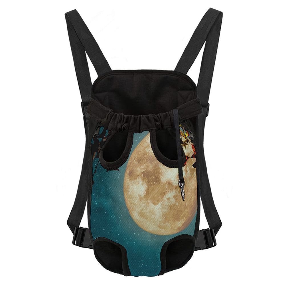 Autumn Full Moon Print Pet Carrier Backpack