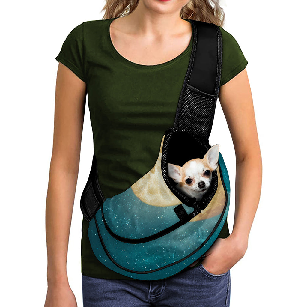 Autumn Full Moon Print Pet Sling Carrier