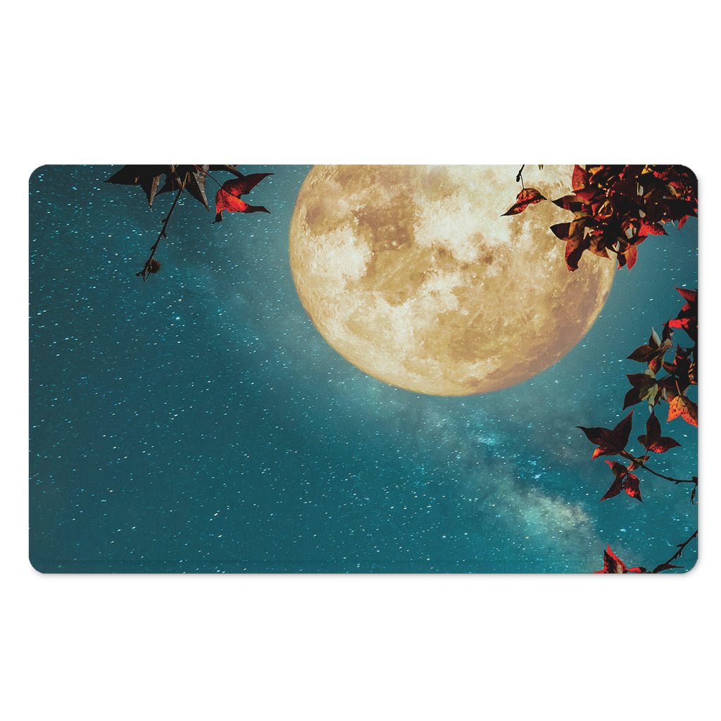 Autumn Full Moon Print Polyester Doormat