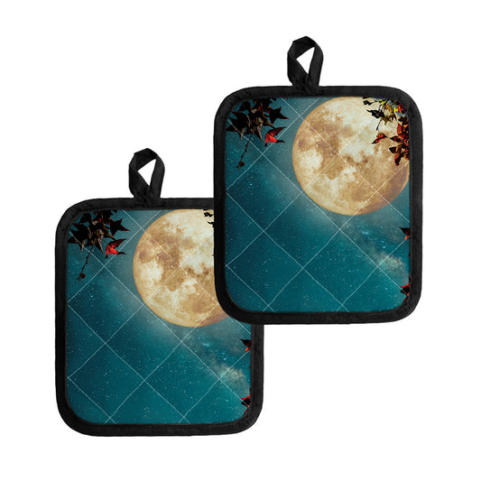 Autumn Full Moon Print Pot Holders