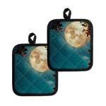 Autumn Full Moon Print Pot Holders