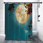 Autumn Full Moon Print Premium Shower Curtain