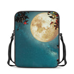 Autumn Full Moon Print Rectangular Crossbody Bag