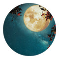 Autumn Full Moon Print Round Blanket