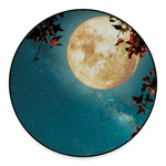 Autumn Full Moon Print Round Floor Mat