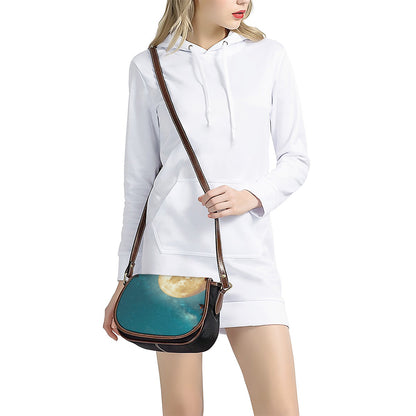 Autumn Full Moon Print Saddle Bag
