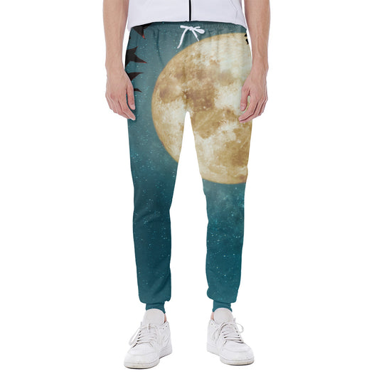 Autumn Full Moon Print Scuba Joggers