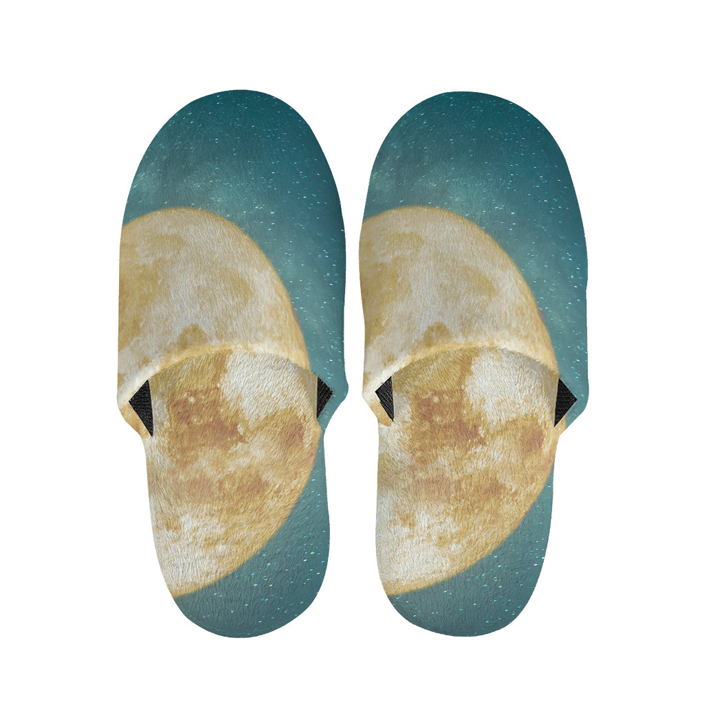 Autumn Full Moon Print Slippers