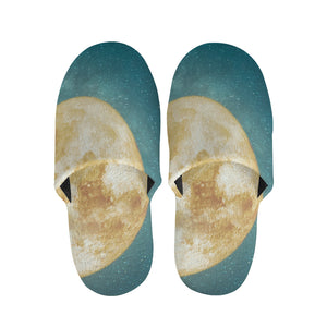 Autumn Full Moon Print Slippers