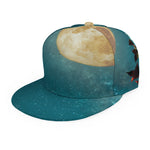Autumn Full Moon Print Snapback Cap