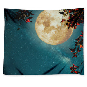 Autumn Full Moon Print Tapestry