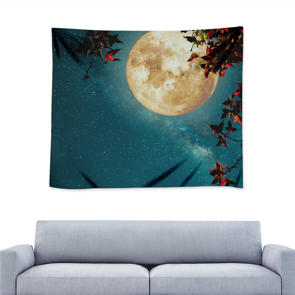 Autumn Full Moon Print Tapestry