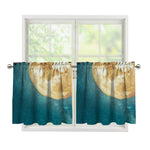 Autumn Full Moon Print Tier Curtains
