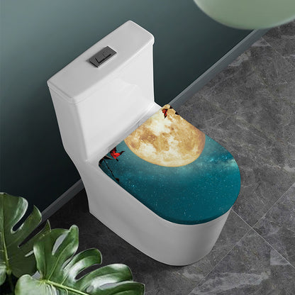 Autumn Full Moon Print Toilet Lid Cover