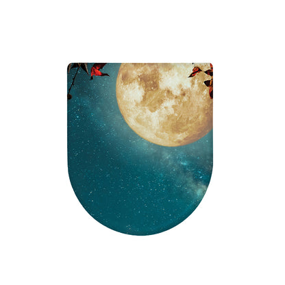 Autumn Full Moon Print Toilet Lid Cover