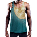 Autumn Full Moon Print Men's Workout Tank Top