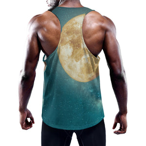 Autumn Full Moon Print Training Tank Top