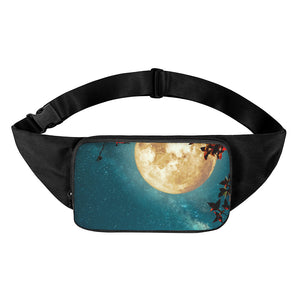 Autumn Full Moon Print Waist Bag