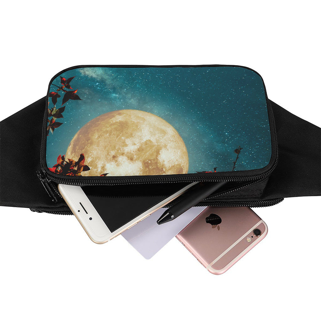 Autumn Full Moon Print Waist Bag