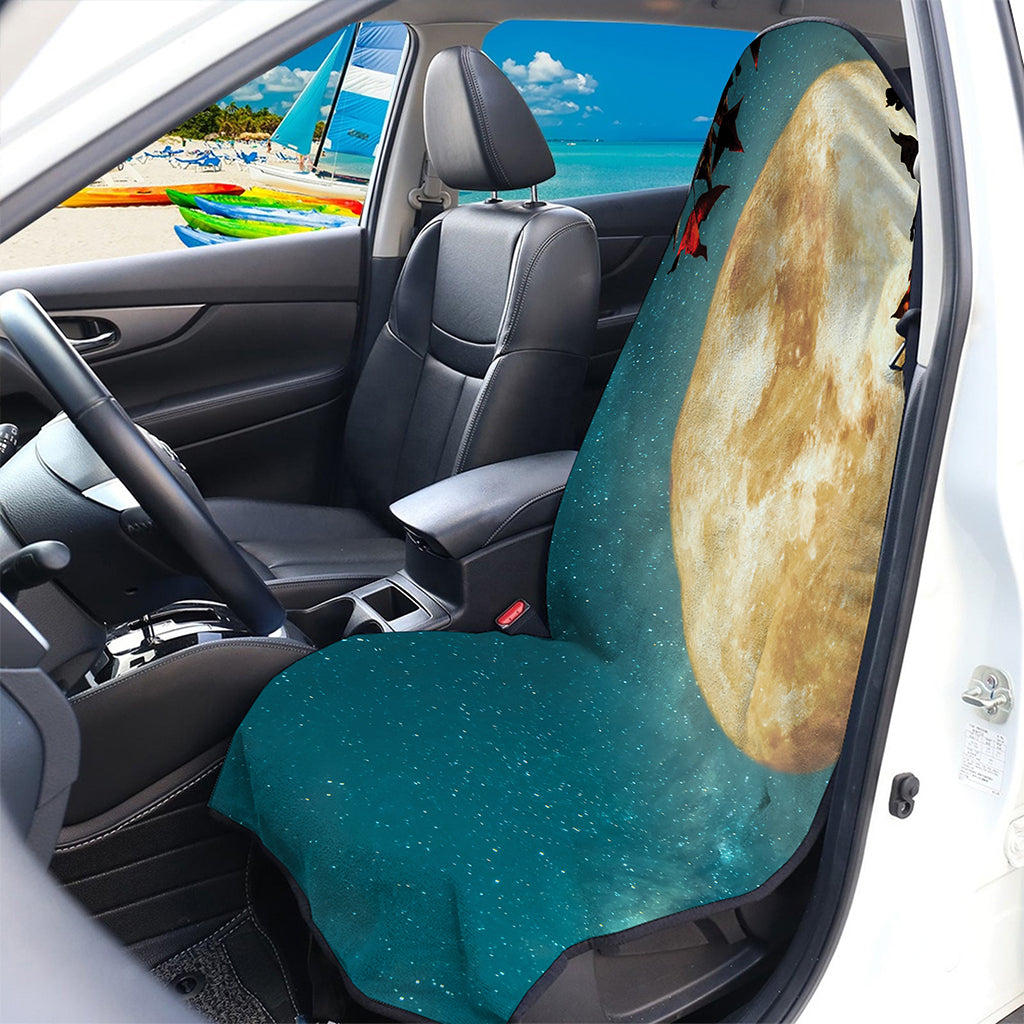 Autumn Full Moon Print Waterproof Car Seat Cover