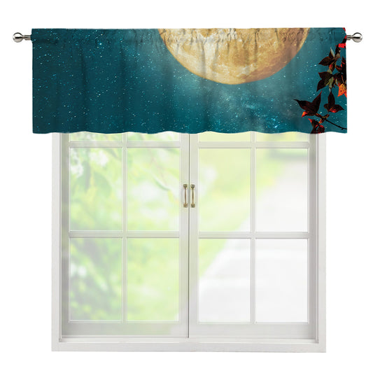 Autumn Full Moon Print Window Valance