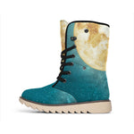 Autumn Full Moon Print Winter Boots