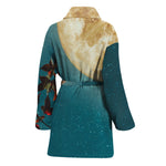 Autumn Full Moon Print Women's Bathrobe